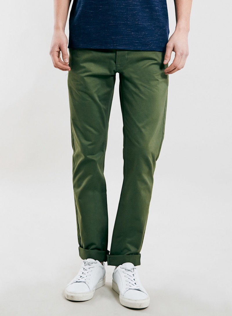 Go green with chinos from British fashion brand Topman.