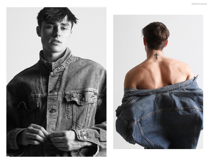 Tyler wears denim jacket Levi's.