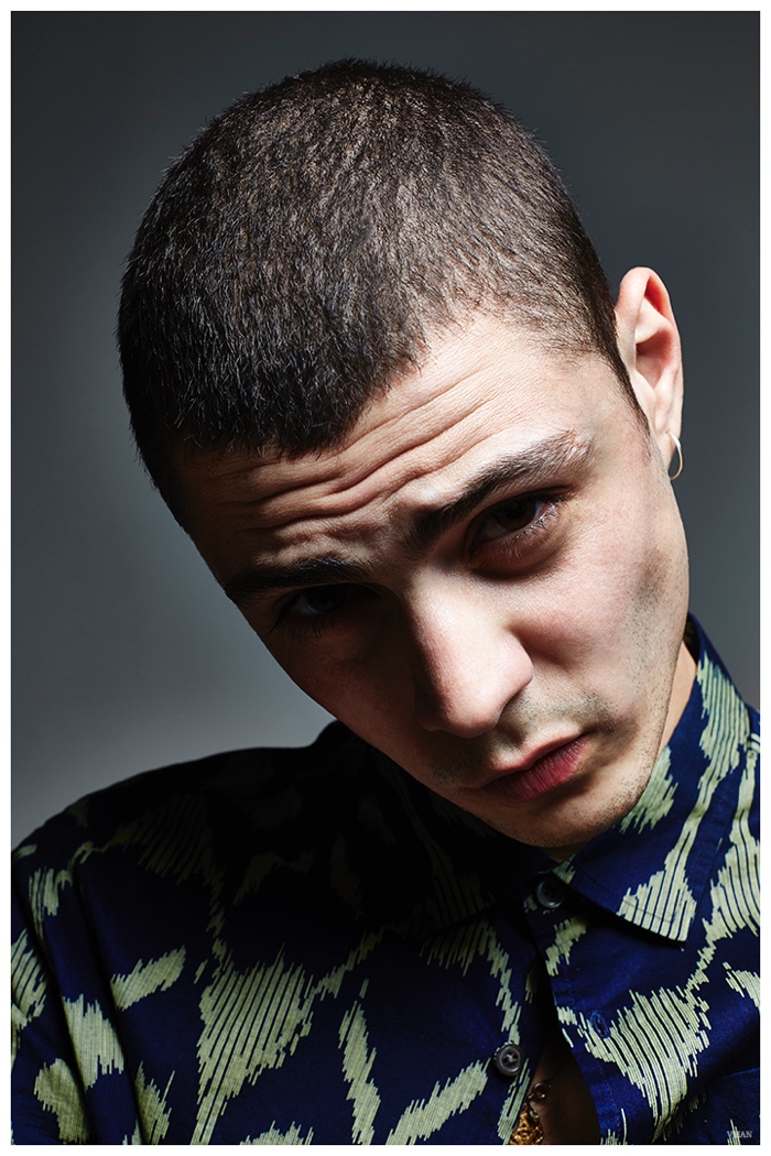Micky Ayoub wears Marc by Marc Jacobs Playa-Print Ikat  shirt.