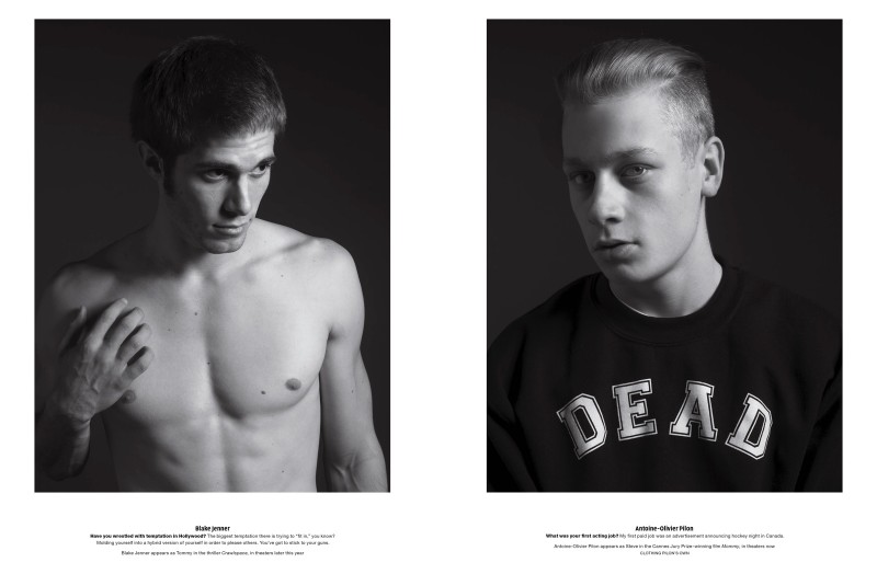 Blake Jenner and Antoine-Olivier Pilon pose for the lens of Hedi Slimane.