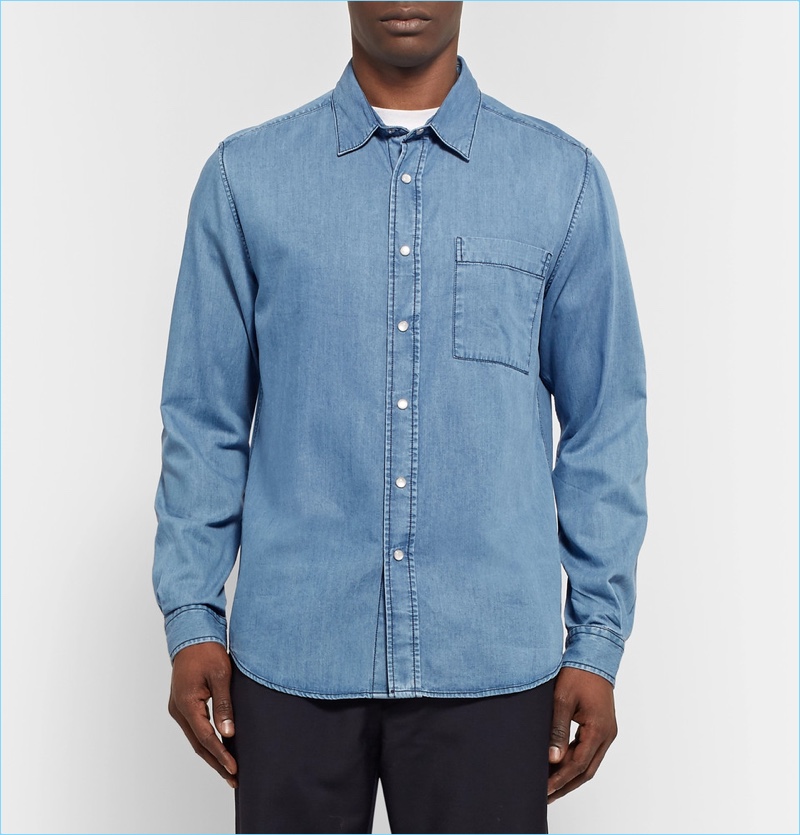 AMI Classic Slim-Fit Denim Shirt