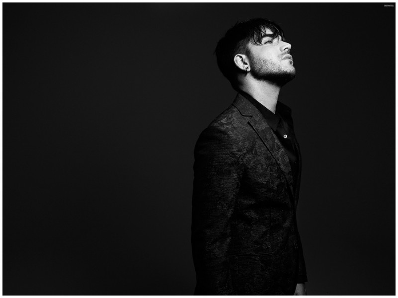 Captured in a thoughtful photo, Adam Lambert is shot by Rankin. 