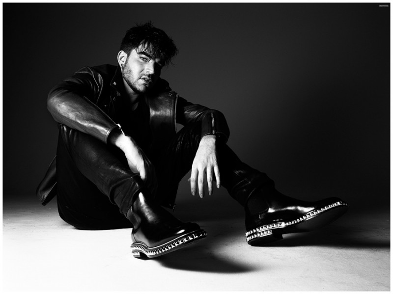 Adam Lambert poses for a Hunger photo shoot.