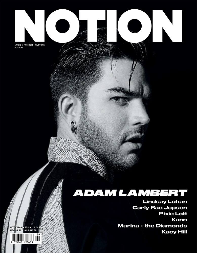 Adam Lambert covers the latest issue of Notion magazine.