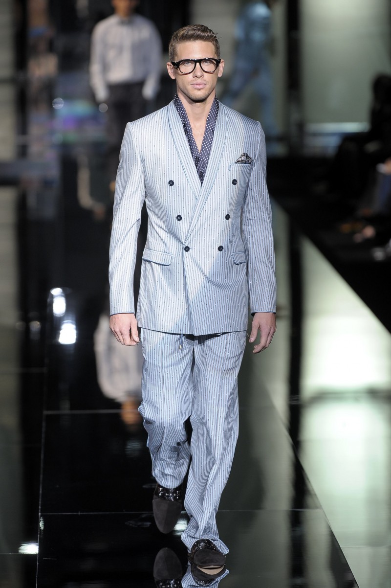 Adam Senn walks in Dolce & Gabbana's spring-summer 2008 runway show.