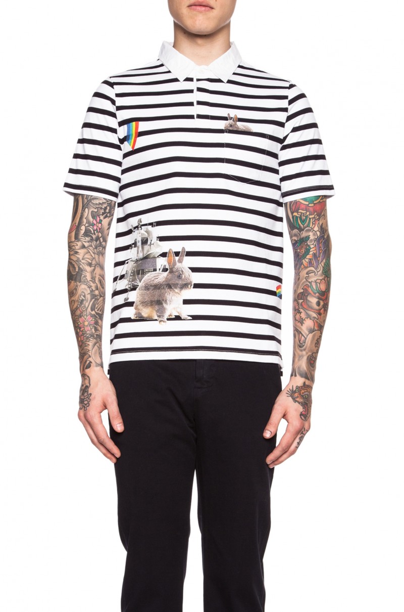 Band of Outsiders Breton Stripe Cotton Polo