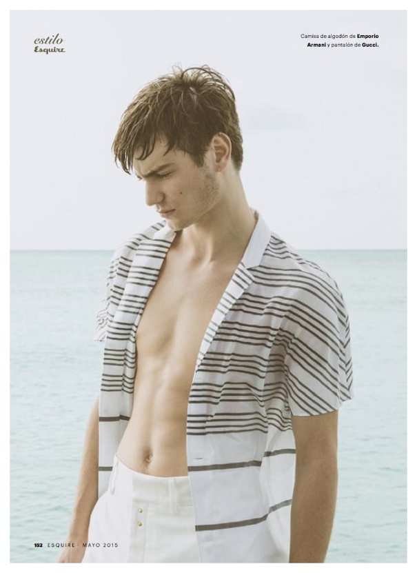 Ben stays cool in an Emporio Armani shirt.