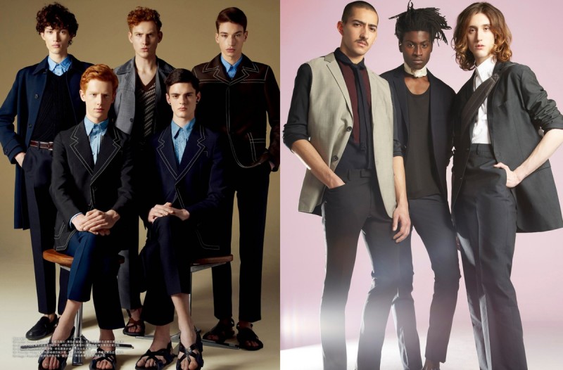 School's in session with Prada (left) and Lanvin (right). » Boy Power: Men's Uno Covers Amazing Spring Collections School's in session with Prada (left) and Lanvin (right).