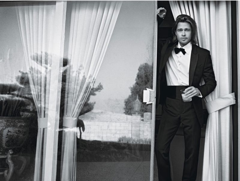 Brad Pitt delivers a dapper moment in a tuxedo.