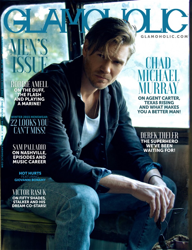 Actor Chad Michael Murray embraces a rural style aesthetic for the cover of Glamoholic.