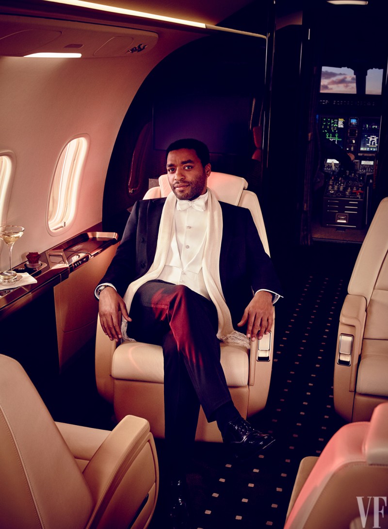 Photographed for Vanity Fair, Chiwetel Ejiofor enjoys the luxe life in a private jet.