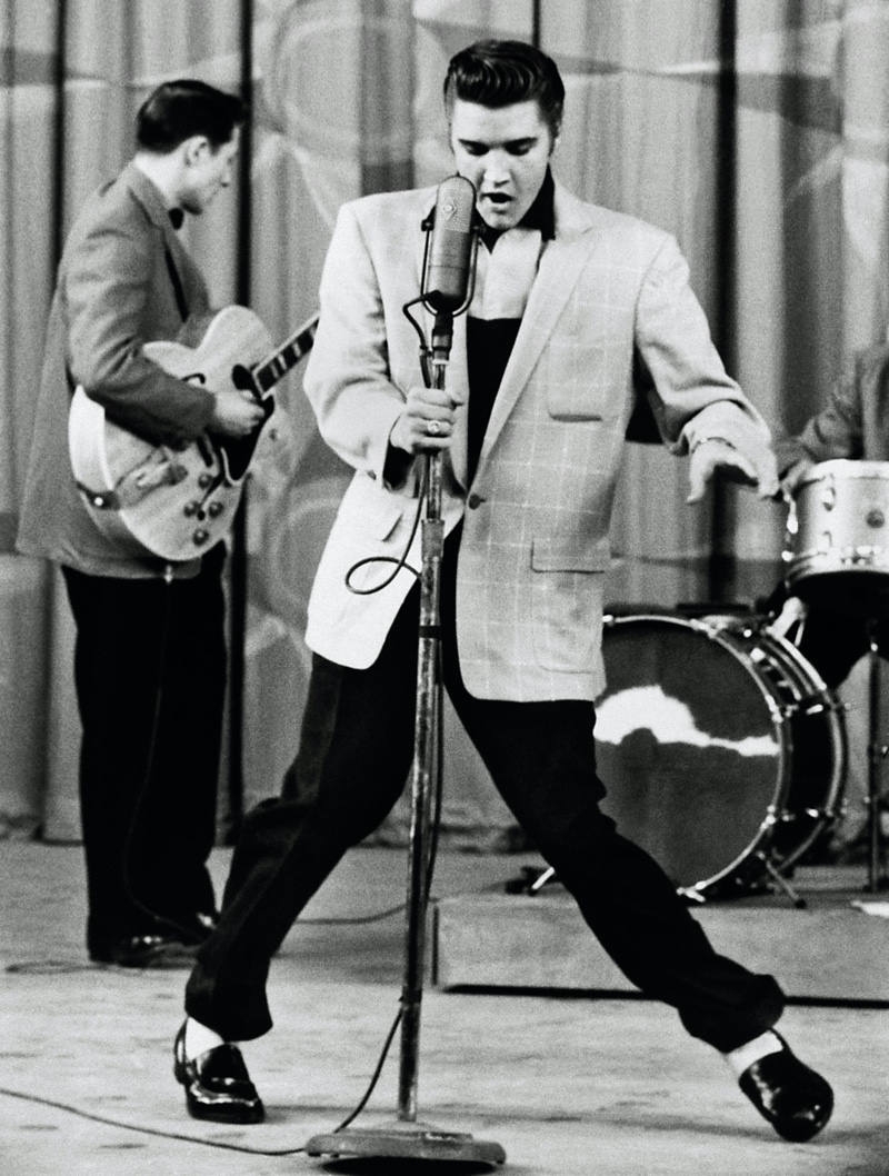 Elvis Presley Oversized Boxy Suit Jacket Black Pants Performing Suit 1956