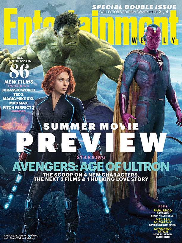 Black Widow, the Hulk and Vision cover Entertainment Weekly