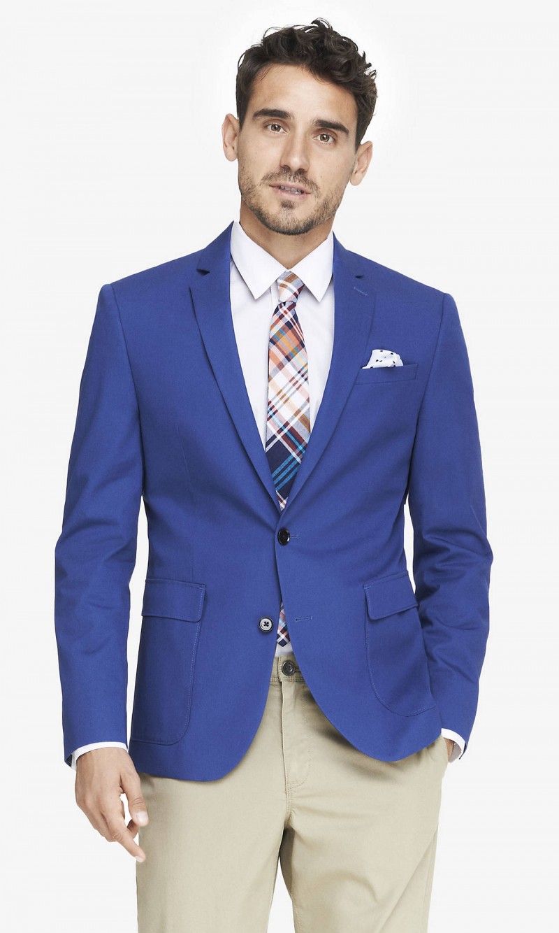 Arthur Kulkov wears Express Blue Twill Blazer.