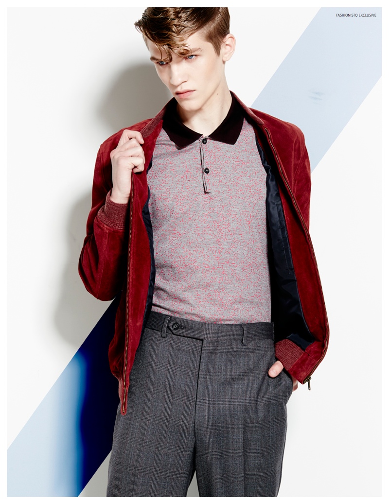 Chase wears jacket A.P.C. x Louis W., shirt and trousers Lanvin.