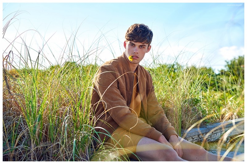 Jack wears jacket Berluti, vest Oliver Spencer and shorts Acne Studios.