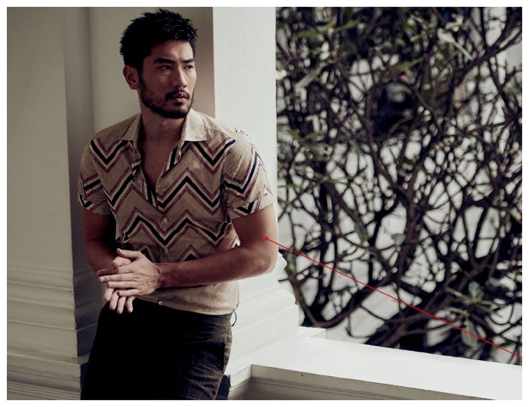 Godfrey Gao channels a retro energy in Louis Vuitton.