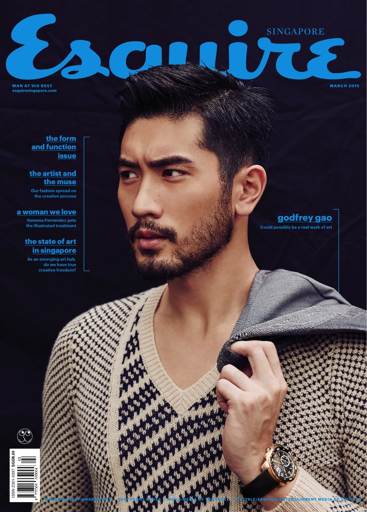 Godfrey Gao covers the March 2015 issue of Esquire Singapore.