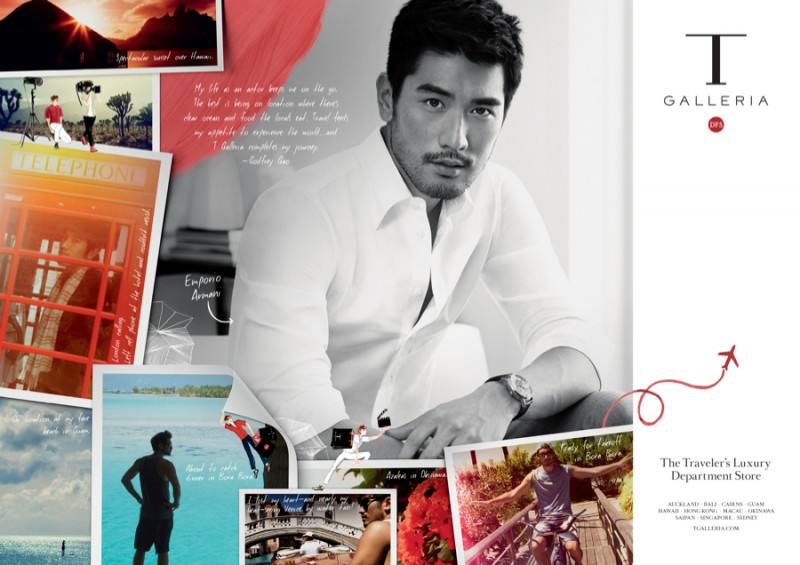 Godfrey Gao in Emporio Armani for T Galleria by DFS spring-summer 2015 advertising campaign