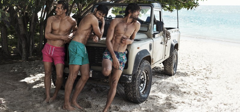 Clay, Andres and Marlon model H&M's latest swimwear.
