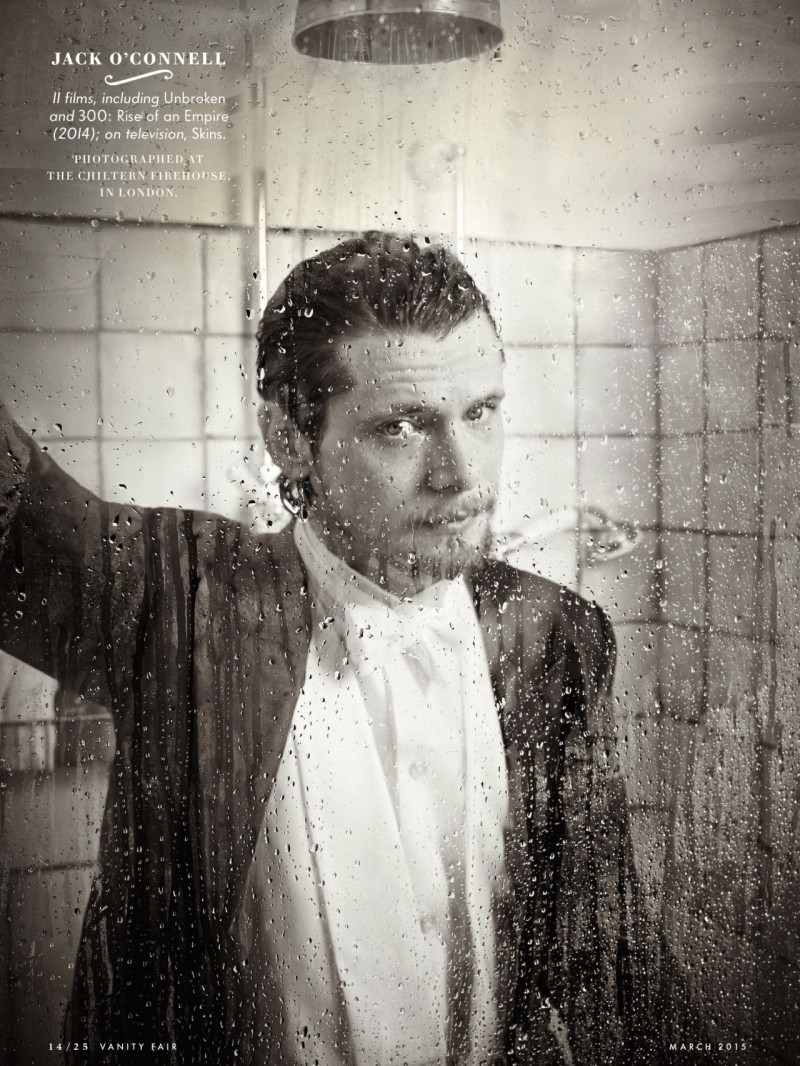 Jack O'Connell takes a steamy shower for Vanity Fair.