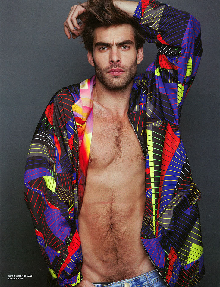 Jon Kortajarena channels 1990s style in Christopher Kane.