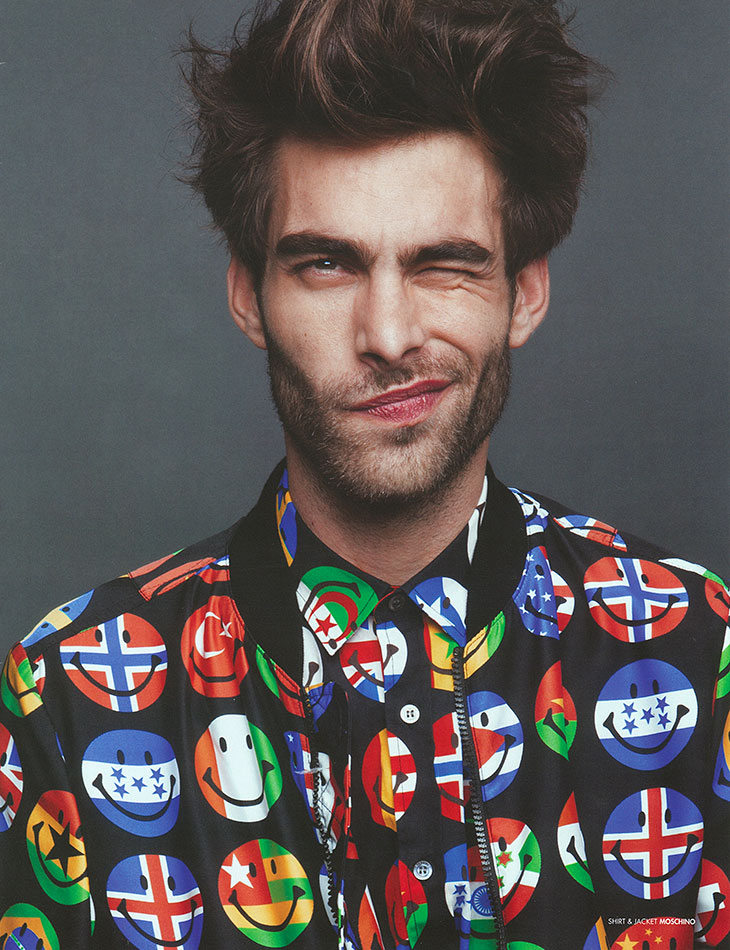 Jon Kortajarena has a lively moment in Moschino.