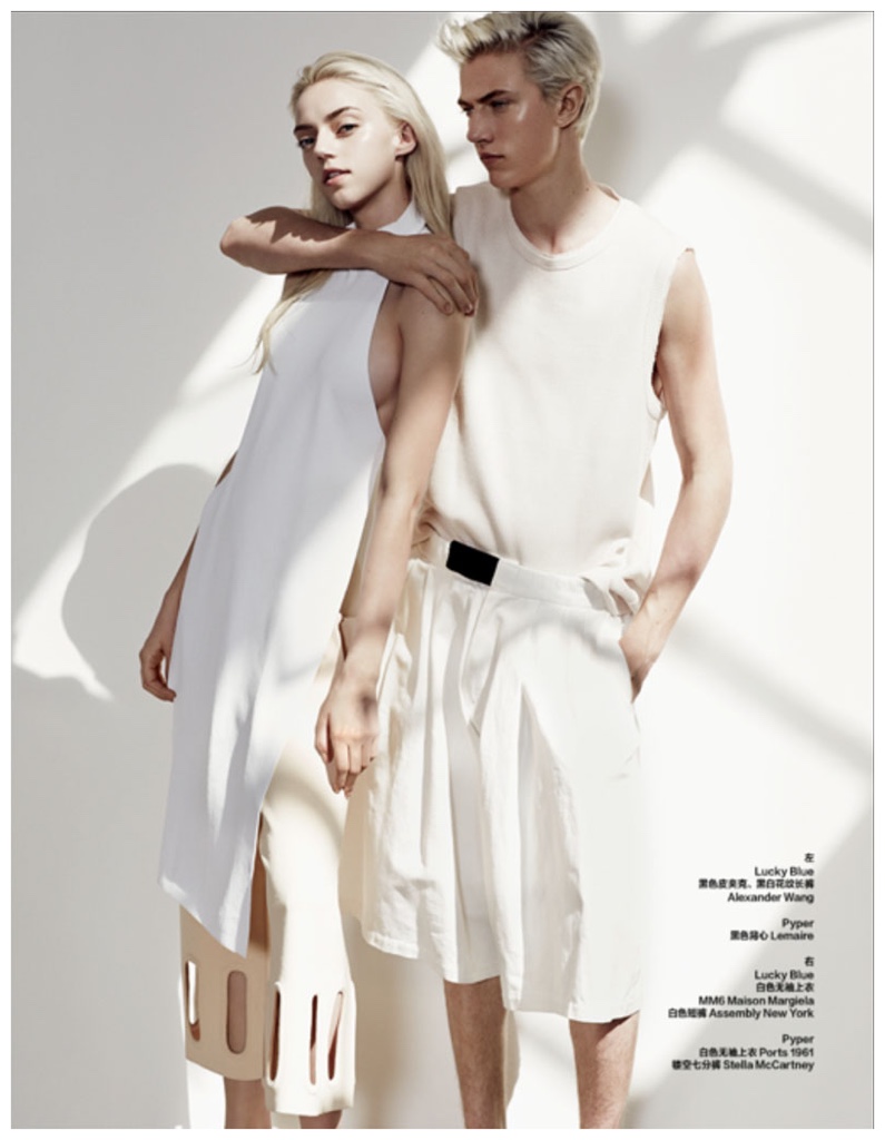 Lucky and Pyper prepare for summer in white luxe looks.