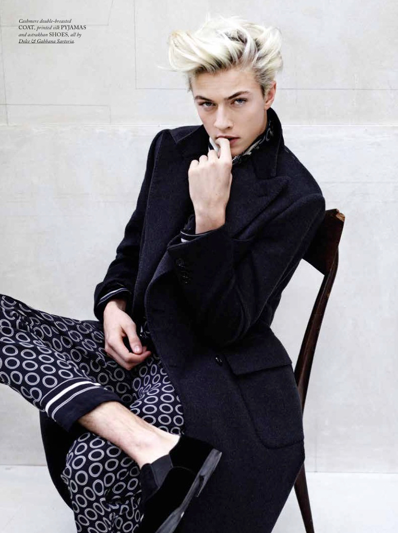 Lucky Blue Smith sits for a portrait.