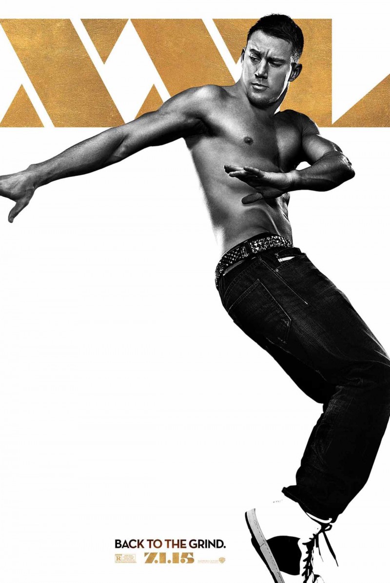 A shirtless Channing Tatum hits a dance pose on his toes for the latest poster from Magic Mike XXL.