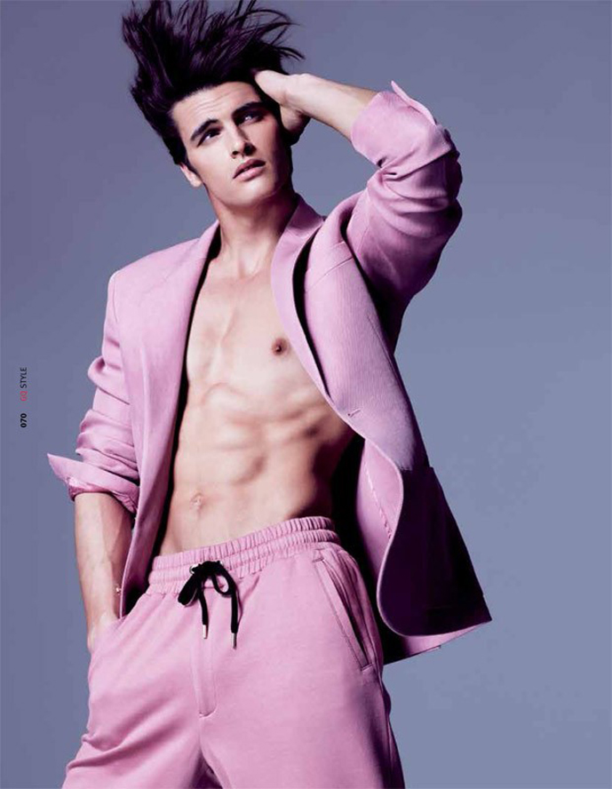 Matthew Terry warms up to spring in Versace.