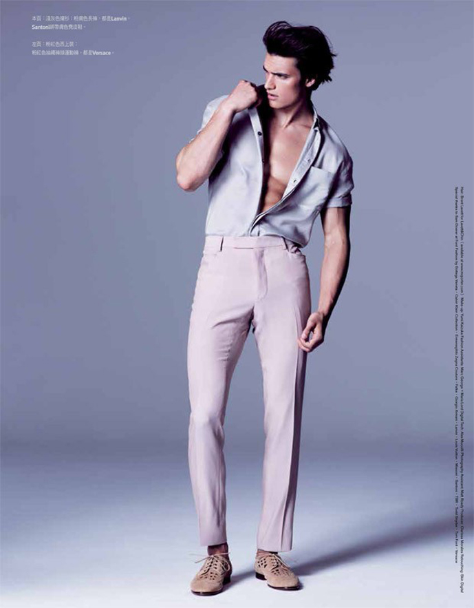 Matthew Terry embraces a slim but fluid look from Lanvin.
