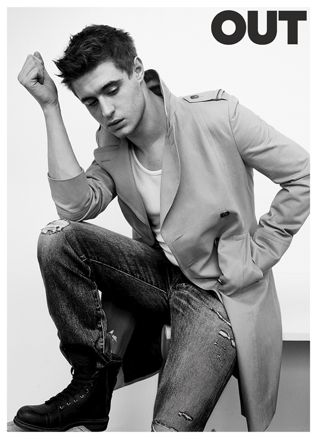 Max Irons sports a sharp coat from Gucci.