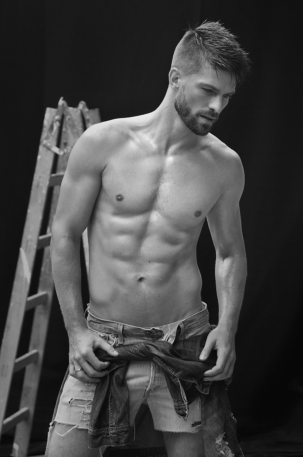 Michael Camiloto Models Denim for Hudson Rennan Shoot