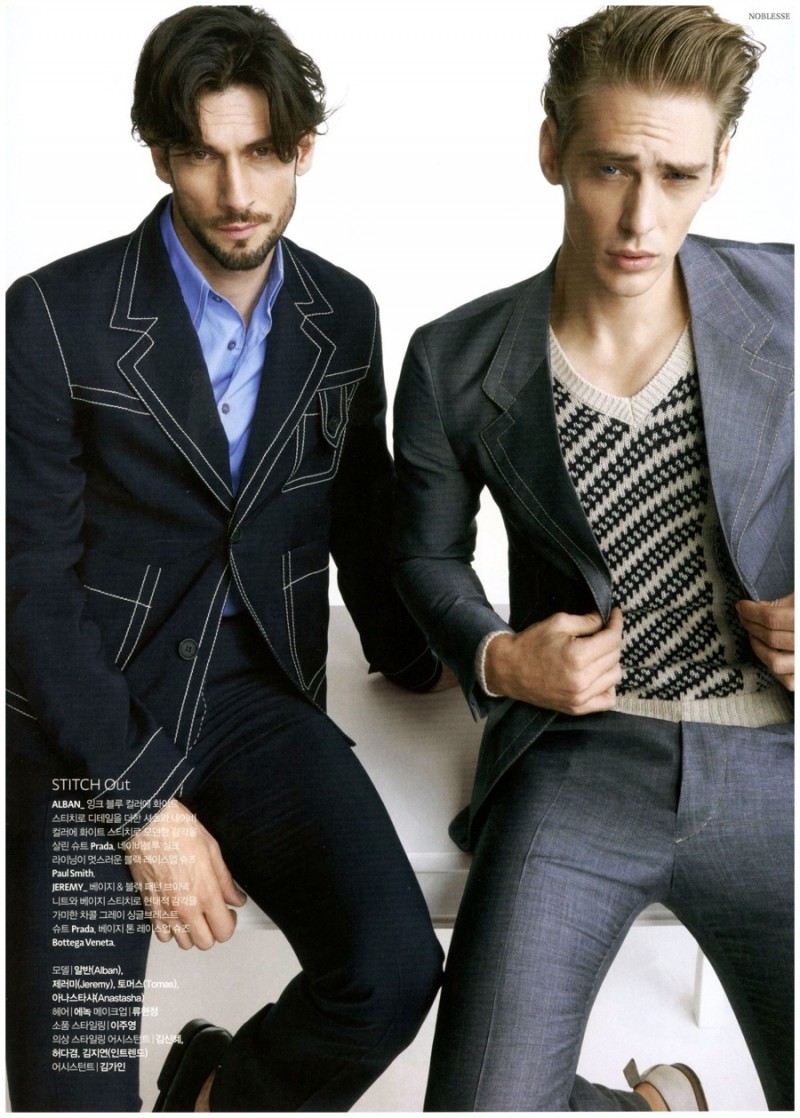 Alban Rassier and Jeremy Dufour find a new love for tailoring with stitched fashions.