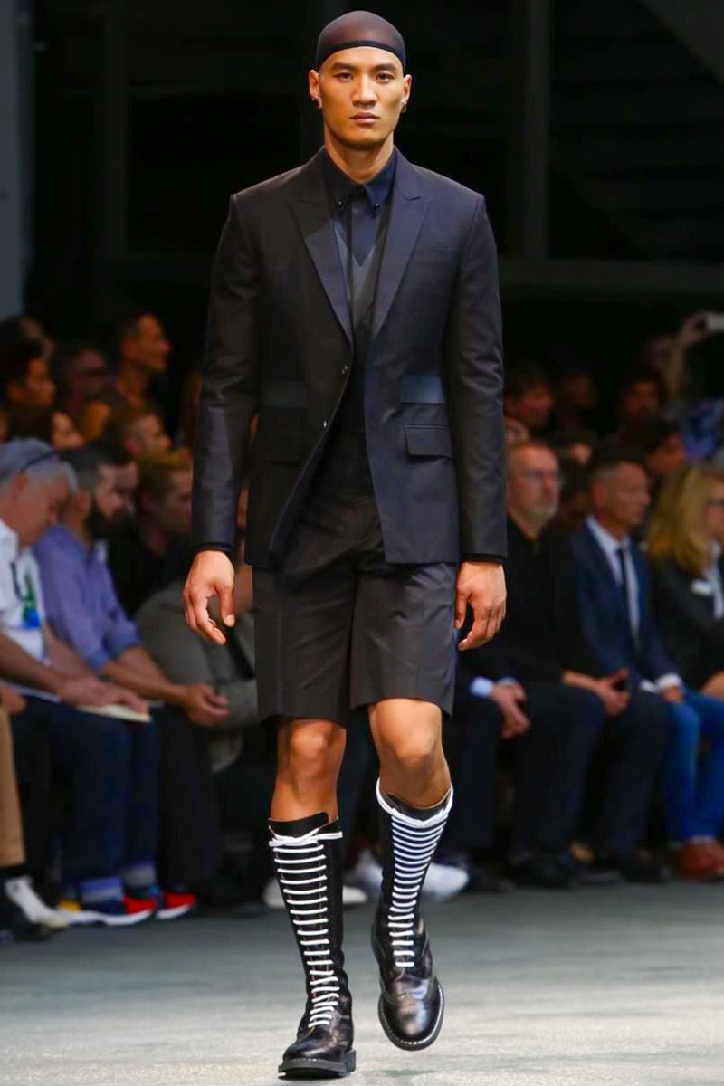 Paolo Roldan hits the catwalk for Givenchy's spring-summer 2015 men's show