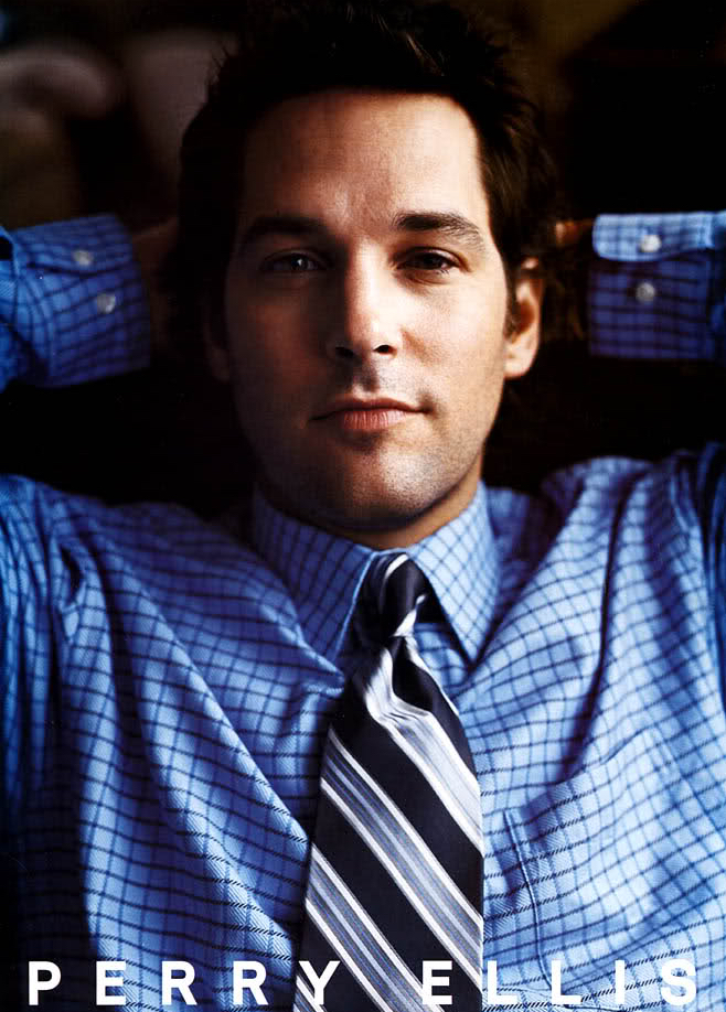Paul Rudd relaxes in one of Perry Ellis' signature shirts.