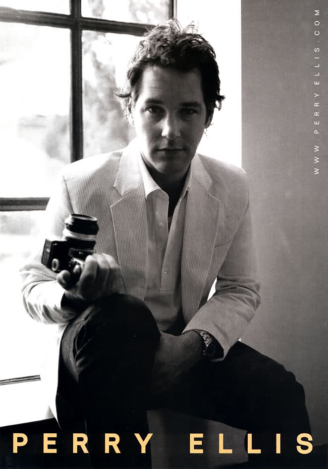 Paul Rudd channels the spirit of a photographer for a black & white campaign image.