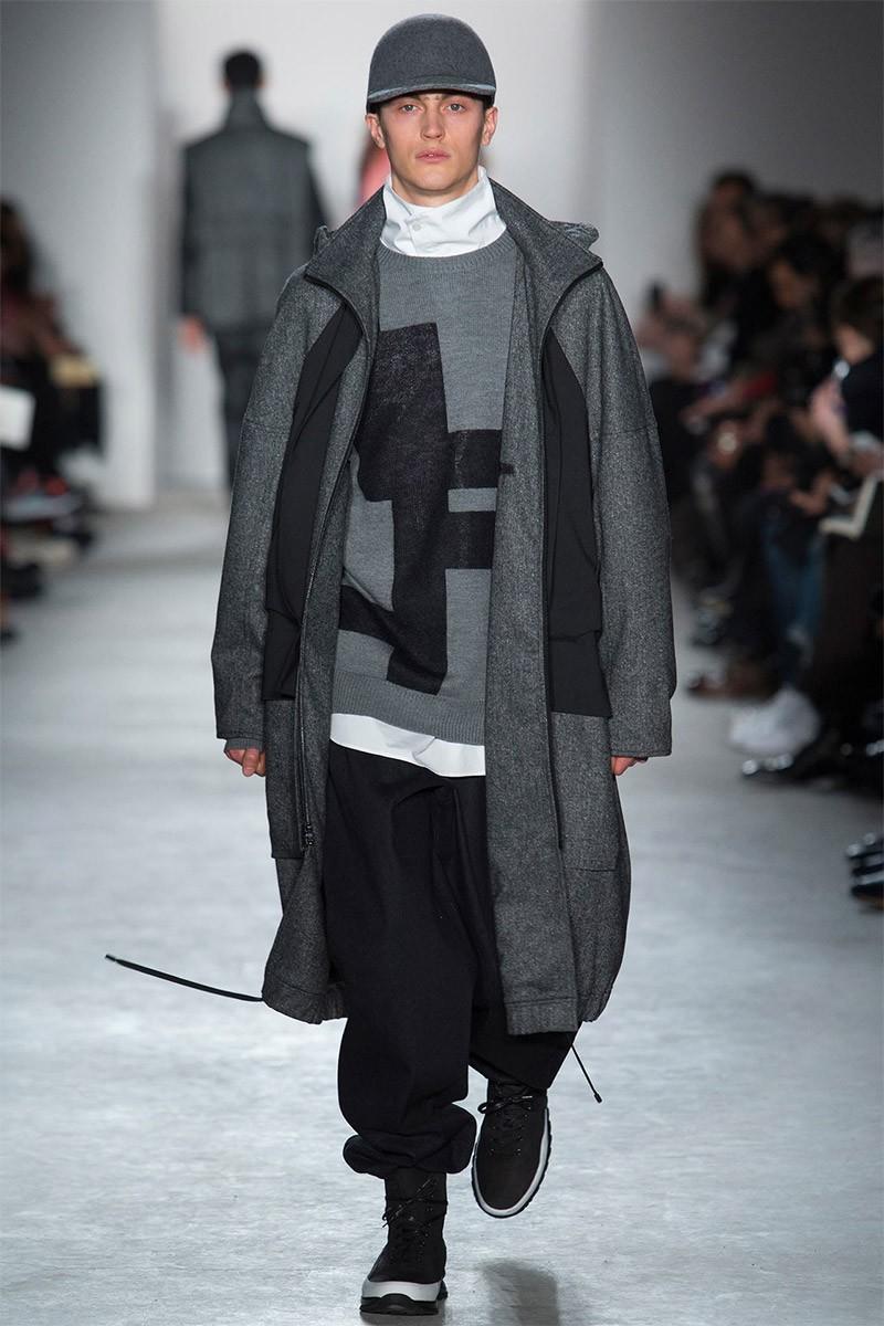 Sam Worthen walks for Public School's fall-winter 2015 show during New York Fashion Week.