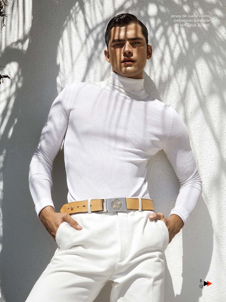 Sean O'Pry exudes summer in an arresting white Louis Vuitton number.