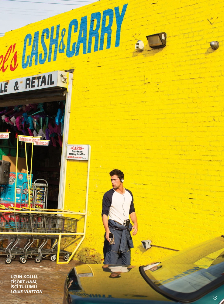 Sean O'Pry goes casual in H&M and Louis Vuitton.