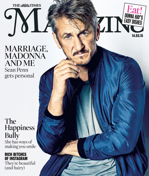 Actor Sean Penn plays it cool in a bomber jacket for the cover of The Times magazine shot by photographer Eric Ray Davidson.