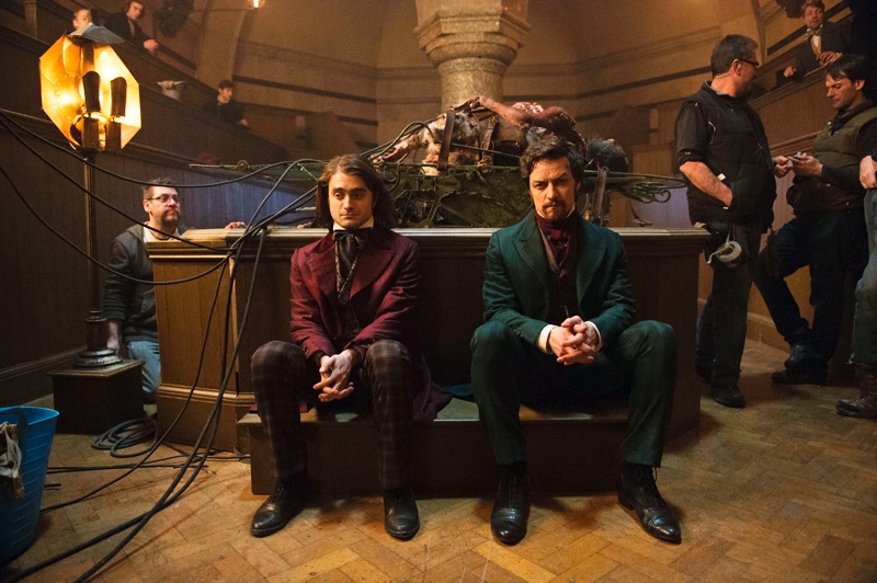 Daniel Radcliffe and James McAvoy film Victor Frankenstein.