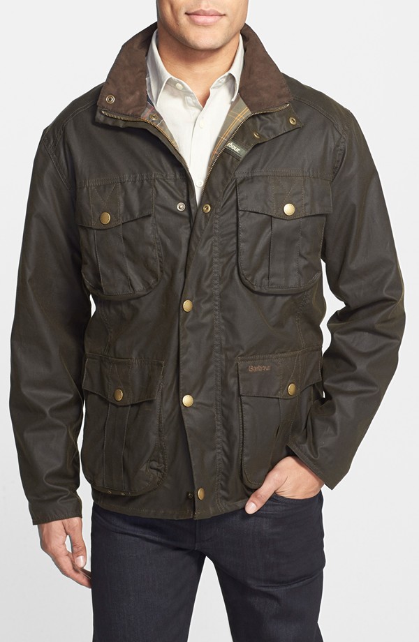 Barbour New Utility Regular Fit Waxed Cotton Field Jacket