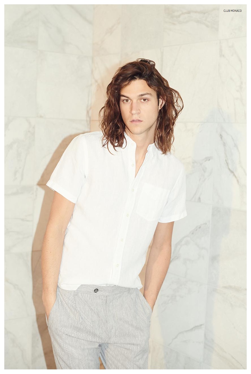 Miles McMillan Models Summer Linen Outfits for Club Monaco