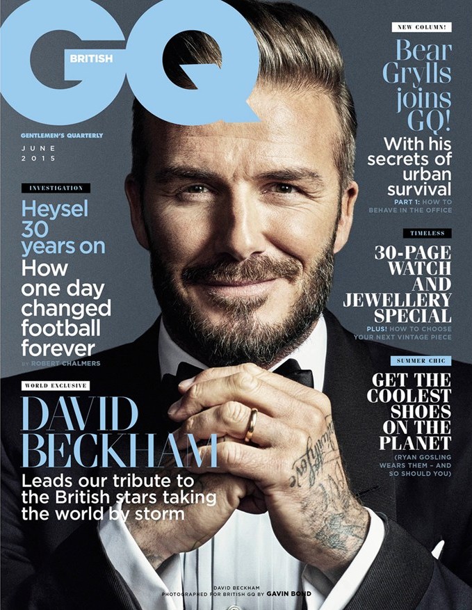 David Beckham covers the June 2015 issue of British GQ.