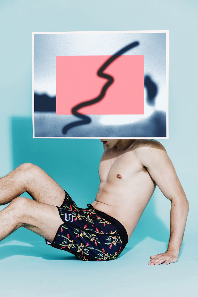 Adam is ready for summer in a fun, cheeky print.