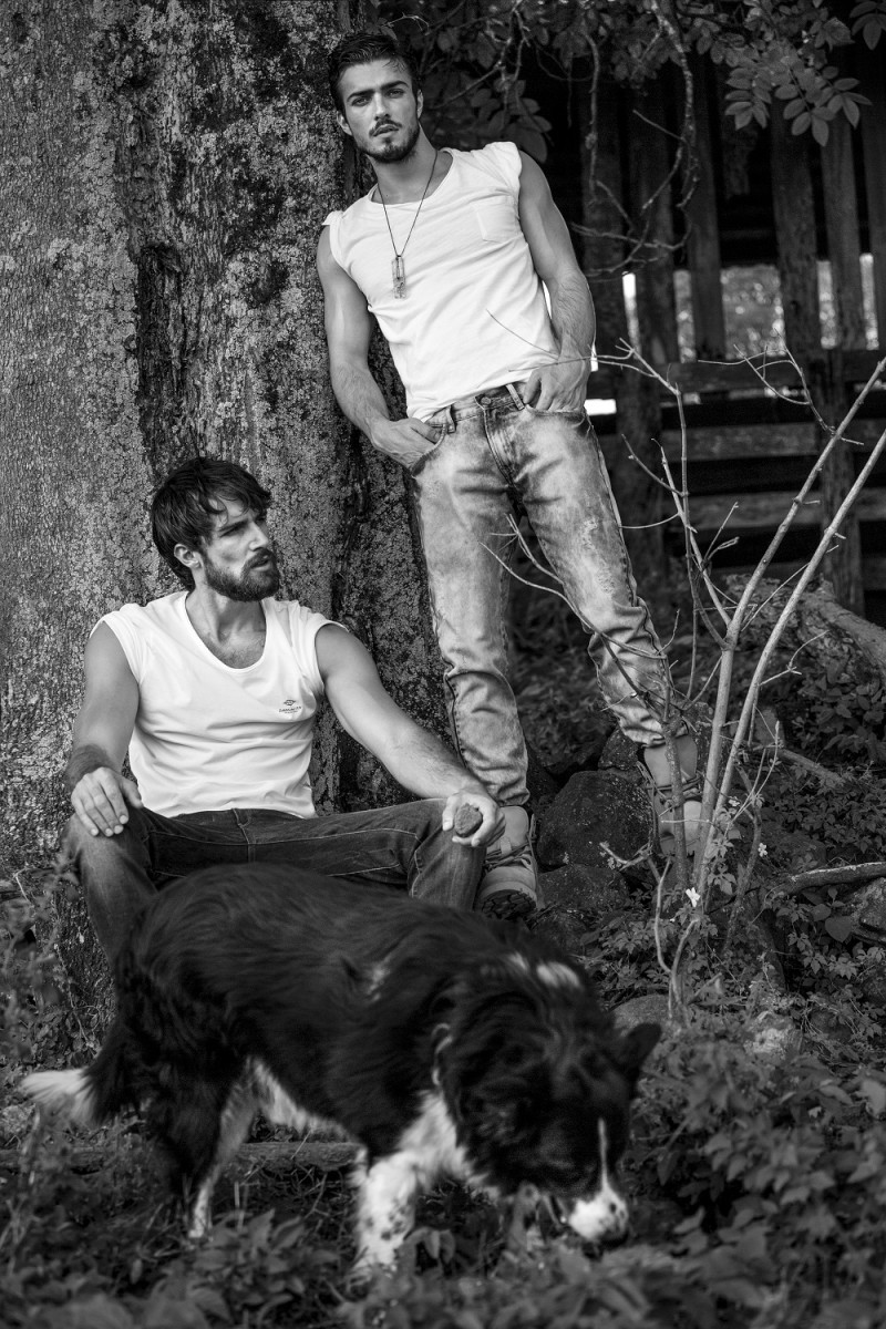 Left to Right: Antonio wears t-shirt Triton, jeans G-Star Raw and boots Democrata. Bruno wears t-shirt Zapalla, jeans Carrera, necklace WAD and boots West Coast.