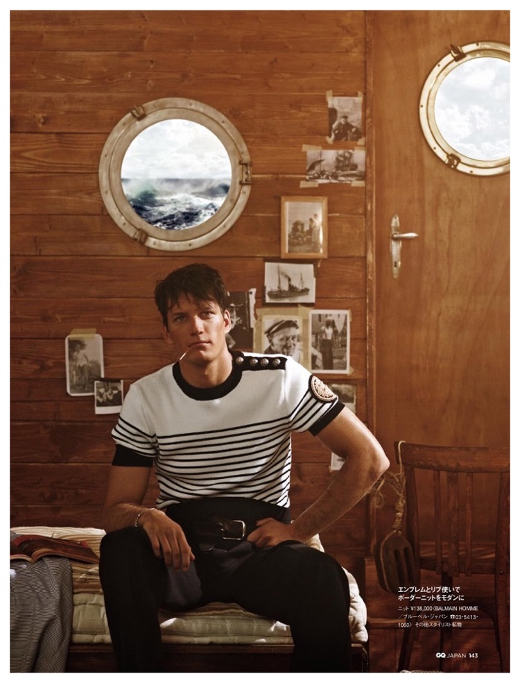 Florian Van Bael is Sailor Chic in Nautical Styles for GQ Japan