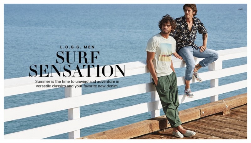 H&M embraces surfer-inspired fashions for its latest style feature.